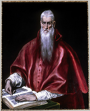 Portrait of Spanish clergyman in red cape by El Greco. jungian therapy analysis